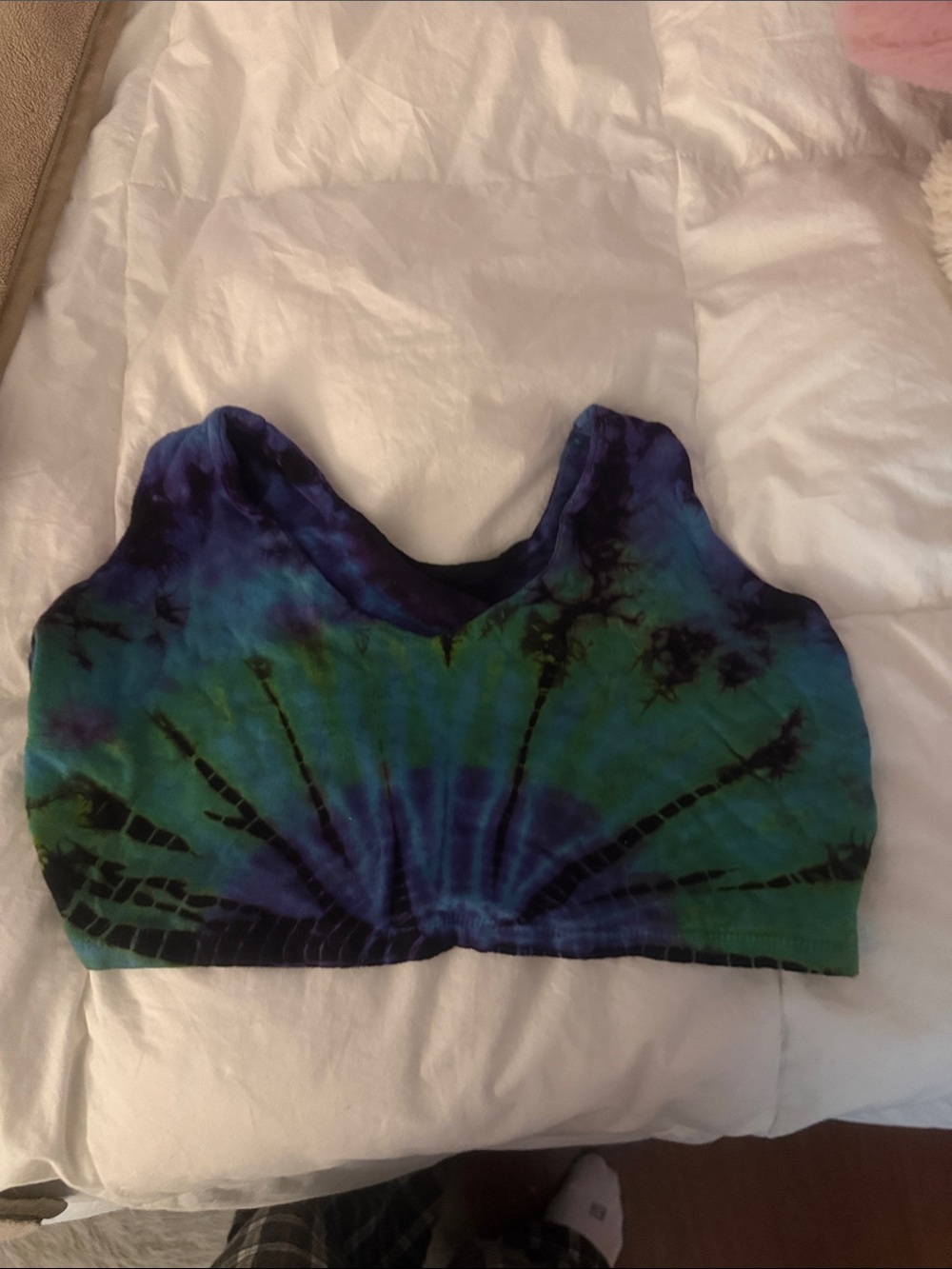 GREEN & BLUE TIE DIE CROP TOP- MADE IN India